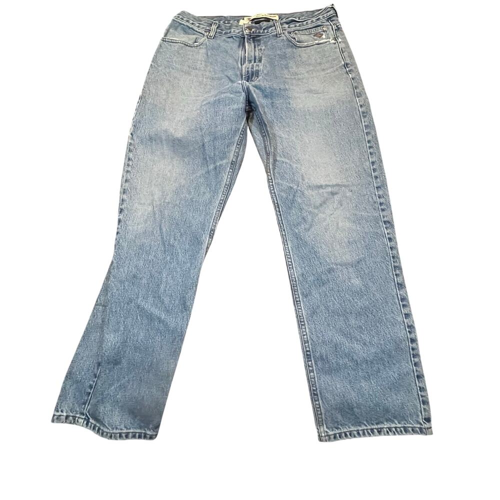 Harley Davidson Genuine Motorclothes Light Blue Wash Jeans 36x30 Distressed